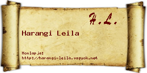 Harangi Leila névjegykártya